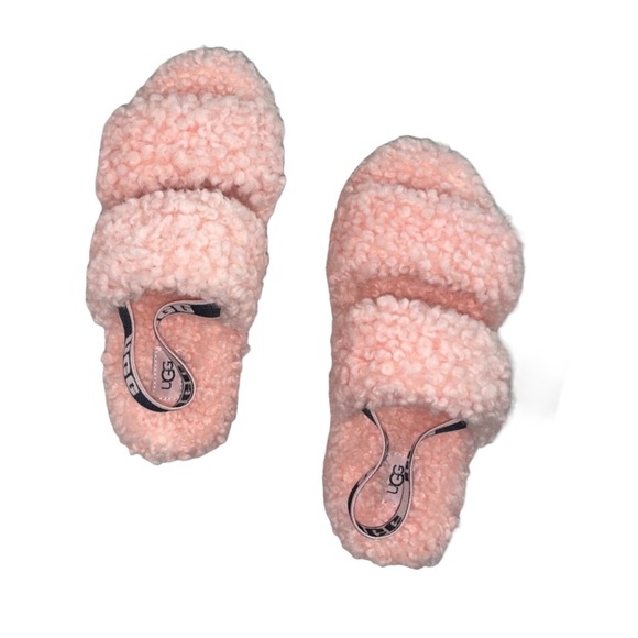 Pink UGG FUFITA fur sandals - Picture 3 of 6